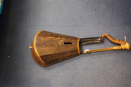 A Regency harp lute, by Clemente, London c.1820, 90cm, losses